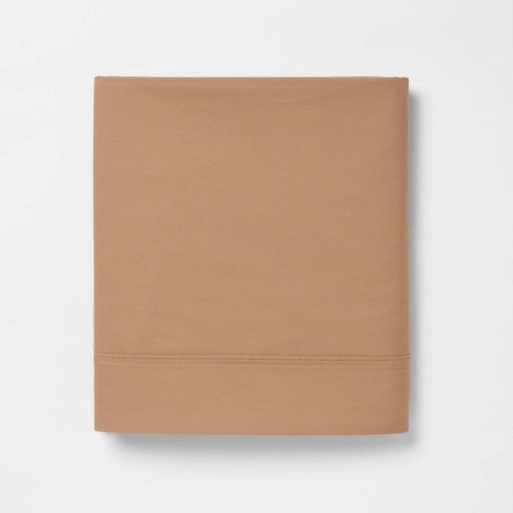 King 300 Thread Count Ultra Soft Flat Sheet Brown - Threshold